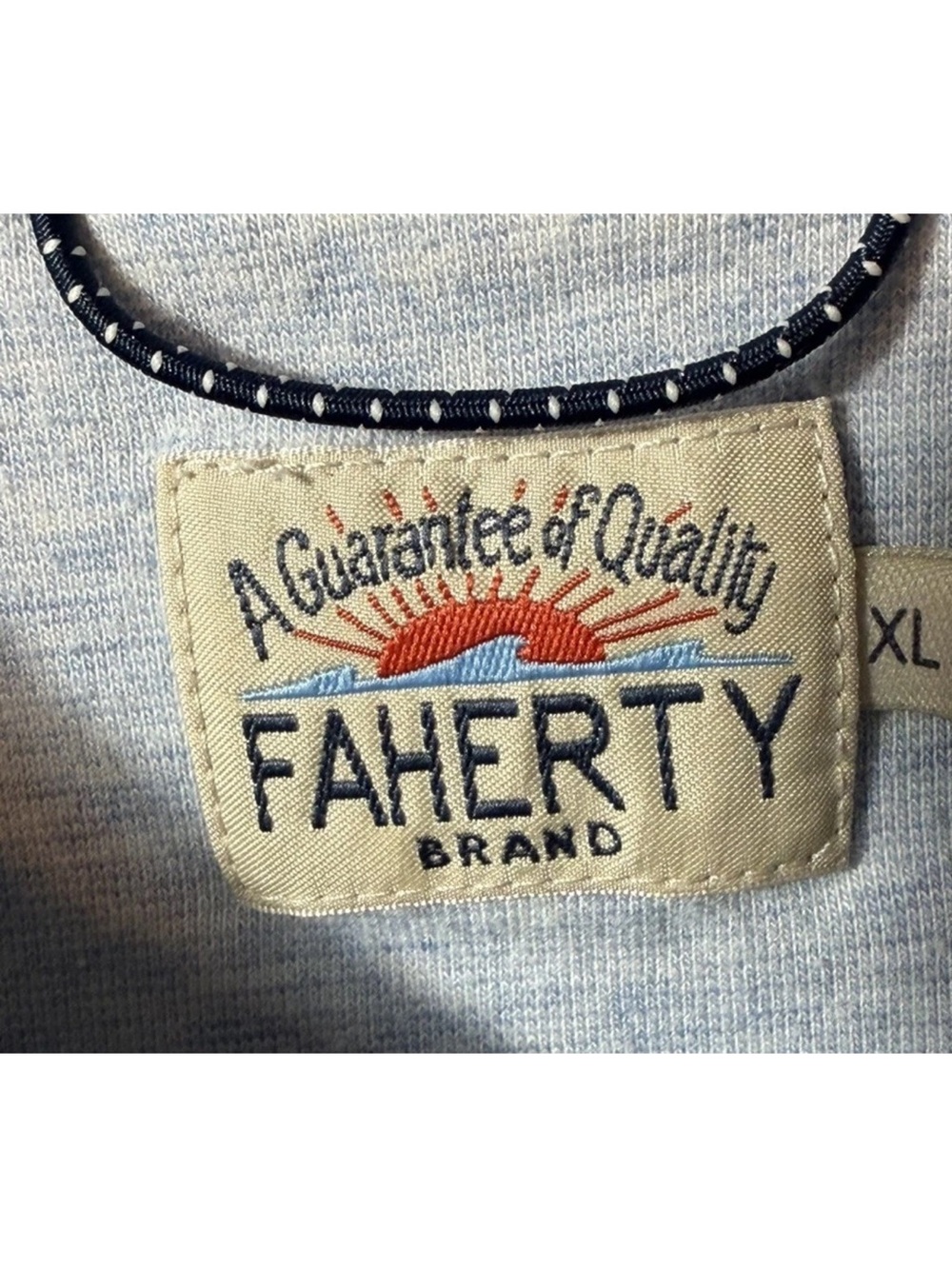 Faherty Heather Blue Men's Polo Shirt XL Short Sleeve - Picture 6 of 7